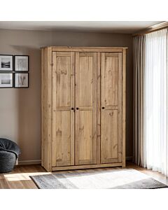 Panama 3 Door Wardrobe - Natural Wax