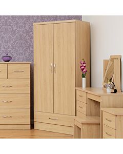 Nevada 2 Door 1 Drawer Wardrobe - Sonoma Oak Effect