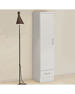 Nevada 1 Door 1 Drawer Wardrobe - White Gloss