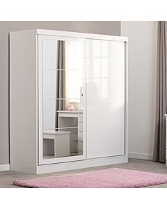 Nevada 2 Door Slider Wardrobe - White Gloss