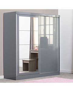 Nevada 2 Door Slider Wardrobe - Grey Gloss