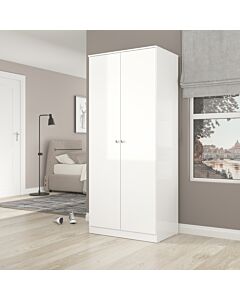 Denver 2 Door Wardrobe - White Gloss