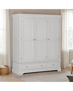 Bordeaux 3 Door Wardrobe - Pebble Grey