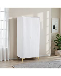 Miami 2 Door Wardrobe - White/Gold