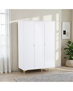 Miami 3 Door Wardrobe - White/Gold