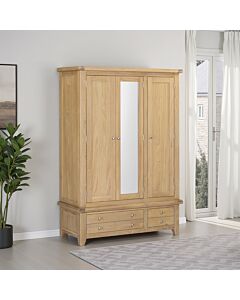 Windsor 3 Door 2 Drawer Wardrobe - Natural Oak