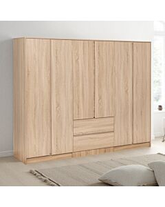 Malvern 6 Door 2 Drawer Wardrobe - Sonoma Oak Effect