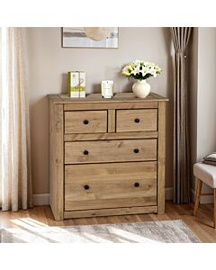 Panama 2+2 Drawer Chest - Natural Wax