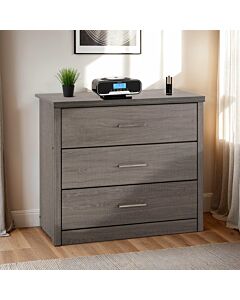 Lisbon 3 Drawer Chest - Black Wood Grain