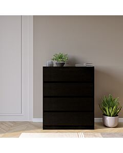 Malvern 4 Drawer Chest - Black