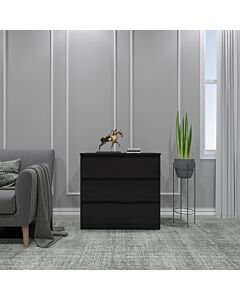 Malvern 3 Drawer Chest - Black