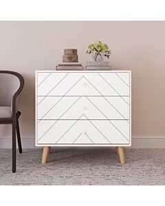Dixie 3 Drawer Chest - Dusty Grey/White