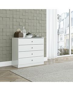 Denver 4 Drawer Chest - White Gloss