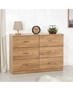 Dakota 6 Drawer Chest - Oak Effect