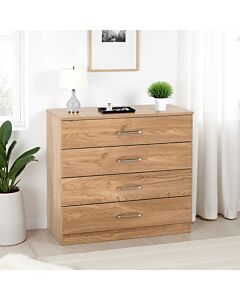 Dakota 4 Drawer Chest - Oak Effect