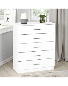 Dakota 5 Drawer Chest - White