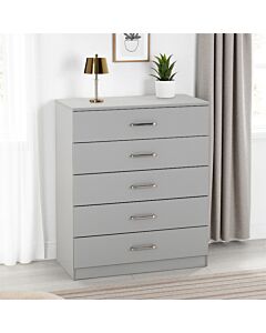 Dakota 5 Drawer Chest - Light Grey
