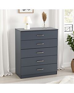 Dakota 5 Drawer Chest - Dark Grey