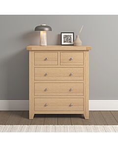 Windsor 3+2 Drawer Chest - Natural Oak