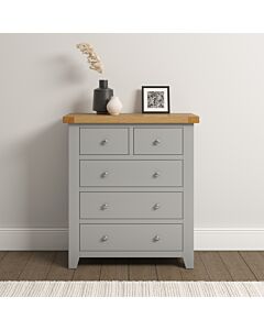 Windsor 3+2 Drawer Chest - Pebble Grey/Oak