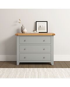 Windsor 3 Drawer Chest - Pebble Grey/Oak