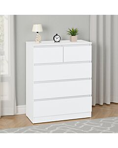 Malvern 3+2 Drawer Chest - White