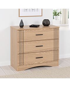 Tessa 3 Drawer Chest - Natural Oak Effect