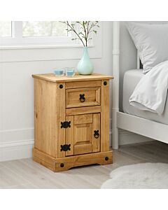 Corona Petite Bedside - Distressed Waxed Pine