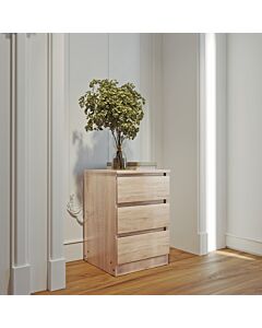 Malvern 3 Drawer Bedside - Sonoma Oak Effect