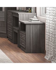 Nevada 2 Drawer Bedside - Black Wood Grain