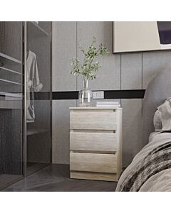 Malvern 3 Drawer Bedside - Urban Snow