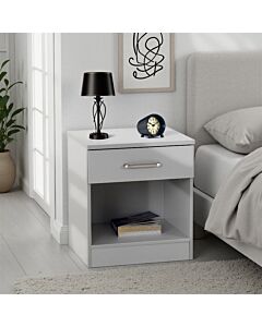 Dakota 1 Drawer Bedside - Light Grey