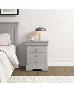 Bordeaux 3 Drawer Bedside - Pebble Grey