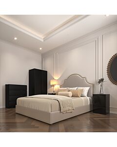 Malvern 2 Door Wardrobe Bedroom Set - Black