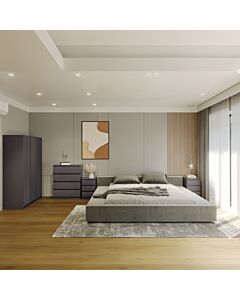 Malvern 3 Door Wardrobe Bedroom Set - Grey