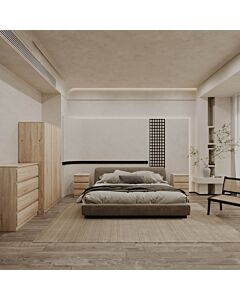 Malvern 3 Door Wardrobe Bedroom Set - Sonoma Oak Effect