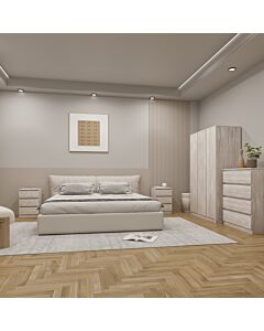 Malvern 3 Door Wardrobe Bedroom Set - Urban Snow