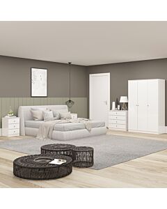 Denver 3 Door Wardrobe Bedroom Set - White Gloss
