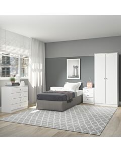 Denver 2 Door Wardrobe Bedroom Set - White Gloss