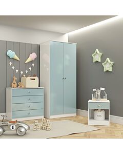 Denver Trio Set - White/Blue Gloss