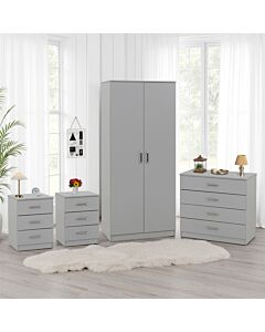Dakota 2 Door Wardrobe Bedroom Set - Light Grey