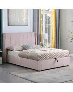 Amelia 4'6" Plus Bed - Pink Velvet Fabric