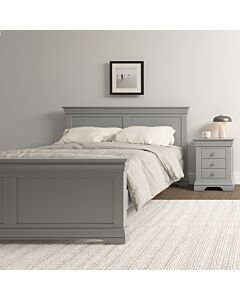 Bordeaux 4'6" High End Bed - Pebble Grey