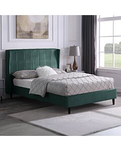 Amelia 5' Bed - Green Velvet Fabric