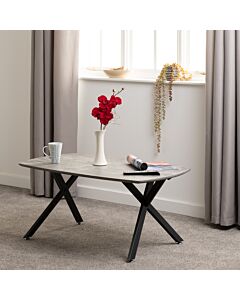 Athens Oval Coffee Table - Concrete Effect