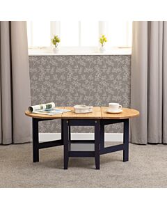 Santos Drop Leaf Coffee Table - Navy Blue/Distressed Waxed Pine