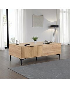 Miami 2 Drawer Coffee Table - Oak Effect/Black