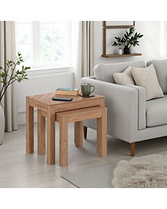Leon Nest Of 2 Tables - Medium Oak Effect