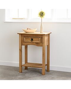 Corona 1 Drawer Console Table - Distressed Waxed Pine