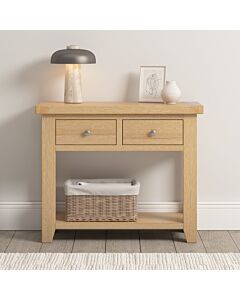 Windsor 2 Drawer Console Table - Natural Oak
